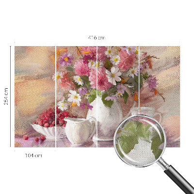 Papel de parede autocolante com estampa de flores silvestres