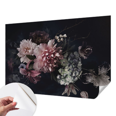 Papel de parede autocolante para quarto com estampa de arranjo floral