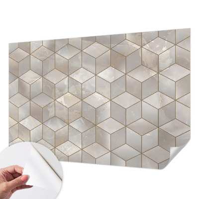 Papel de parede autocolante para quarto com padrão em mosaico geométrico