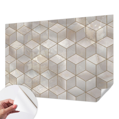 Papel de parede autocolante para quarto com padrão em mosaico geométrico