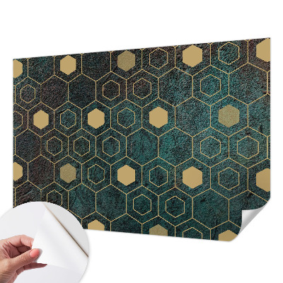 Papel de parede autocolante hexágonos geométricos