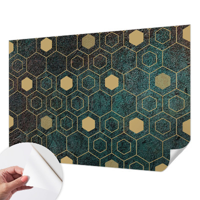 Papel de parede autocolante hexágonos geométricos