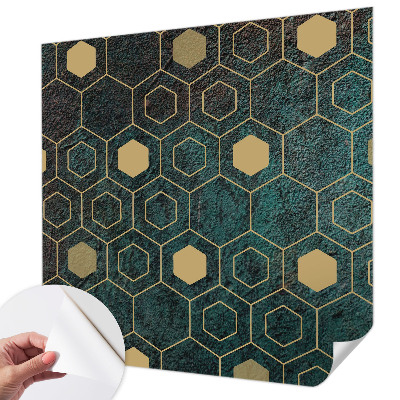 Papel de parede autocolante hexágonos geométricos