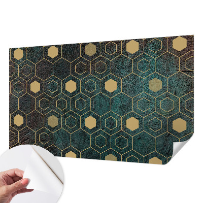 Papel de parede autocolante hexágonos geométricos