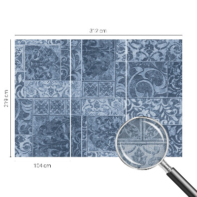 Papel de parede 3D com ornamentos de plantas