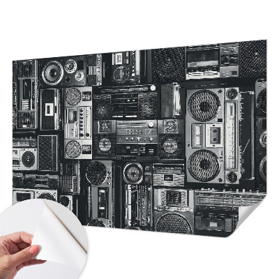 Papel de parede infantil com estampa de rádio retrô