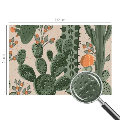 Autocolante de parede fotográfico com cactos verdes