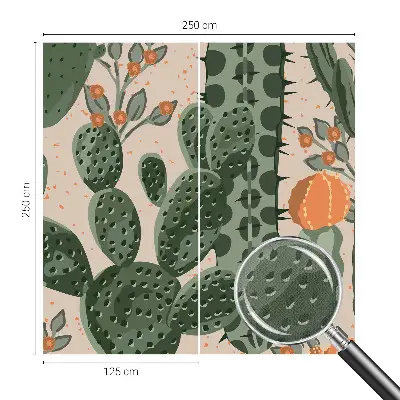 Autocolante de parede fotográfico com cactos verdes