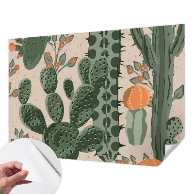 Autocolante de parede fotográfico com cactos verdes