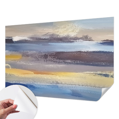 Papel de parede autocolante para sala com estampa de paisagem tranquila