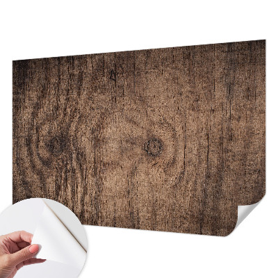 Papel de parede autocolante para quarto com padrão de madeira rústica