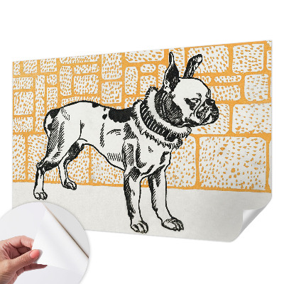 Papel de parede para criança com estampa de cachorro retrô