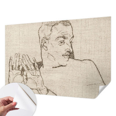 Papel de parede autocolante para quarto com design de caractere distinto