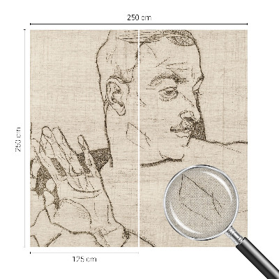 Papel de parede autocolante para quarto com design de caractere distinto