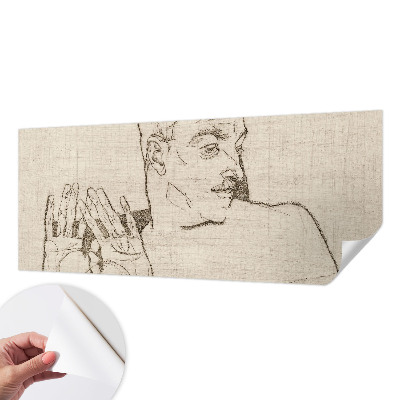 Papel de parede autocolante para quarto com design de caractere distinto