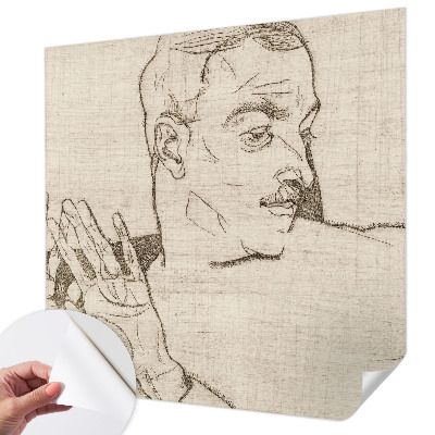 Papel de parede autocolante para quarto com design de caractere distinto