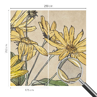 Autocolante de parede fotográfico Flores em aquarela
