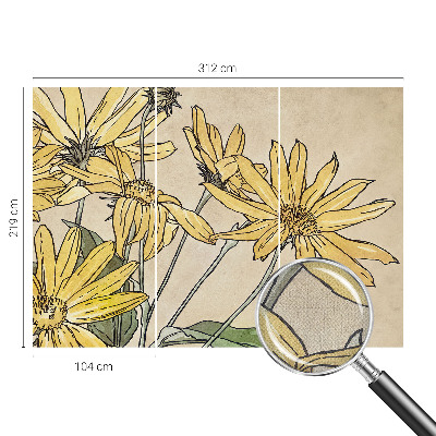 Autocolante de parede fotográfico Flores em aquarela
