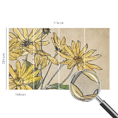 Autocolante de parede fotográfico Flores em aquarela