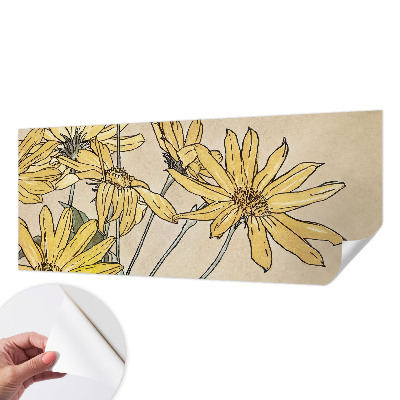 Autocolante de parede fotográfico Flores em aquarela
