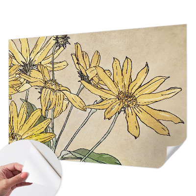 Autocolante de parede fotográfico Flores em aquarela