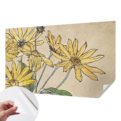 Autocolante de parede fotográfico Flores em aquarela