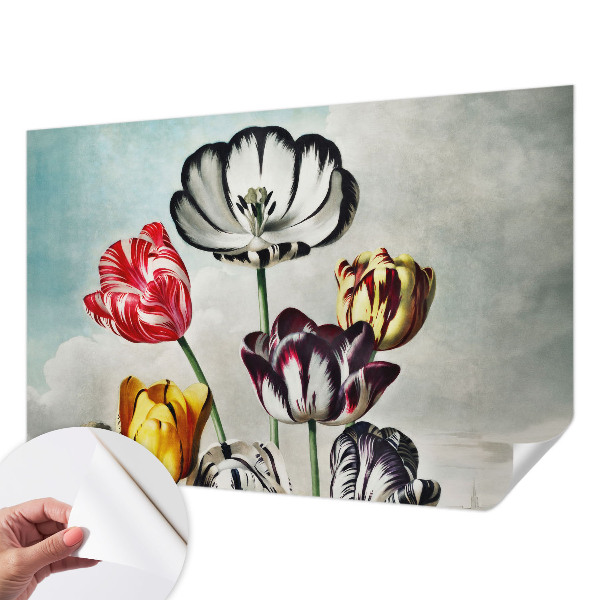 Papel de parede autocolante Tulipas coloridas