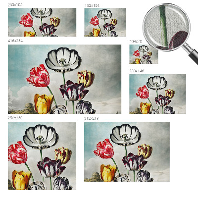 Papel de parede autocolante Tulipas coloridas