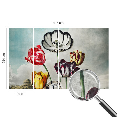 Papel de parede autocolante Tulipas coloridas