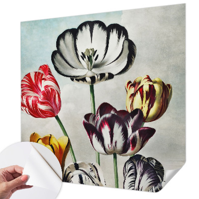 Papel de parede autocolante Tulipas coloridas