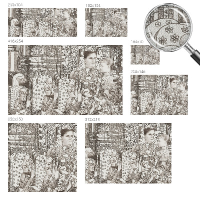 Papel de parede 3D com estampas de retratos florais