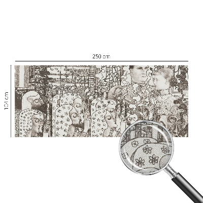 Papel de parede 3D com estampas de retratos florais
