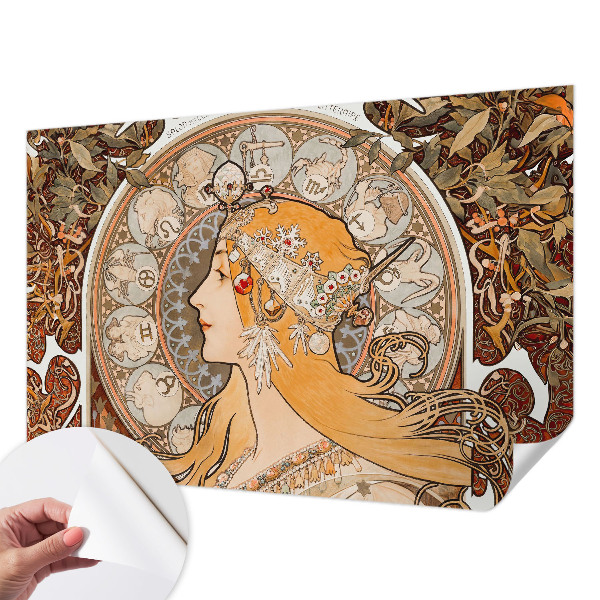 Papel de parede infantil com tema zodiacal elegante