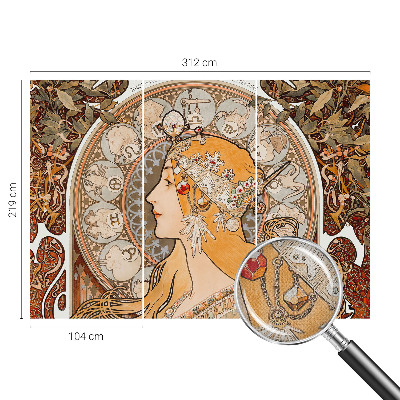 Papel de parede infantil com tema zodiacal elegante