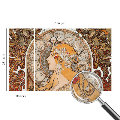 Papel de parede infantil com tema zodiacal elegante