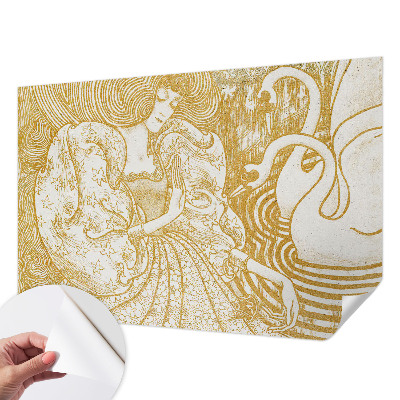 Papel de parede autocolante para sala com padrão de elegância feminina