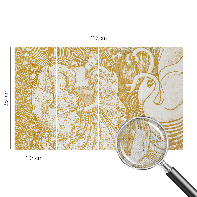 Papel de parede autocolante para sala com padrão de elegância feminina