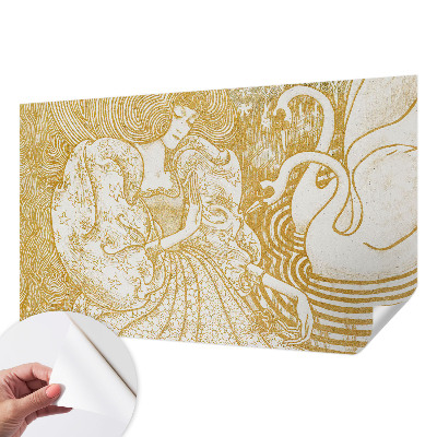 Papel de parede autocolante para sala com padrão de elegância feminina