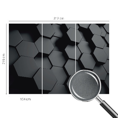 Autocolante de parede fotográfico hexágonos 3D