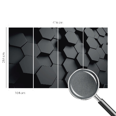 Autocolante de parede fotográfico hexágonos 3D