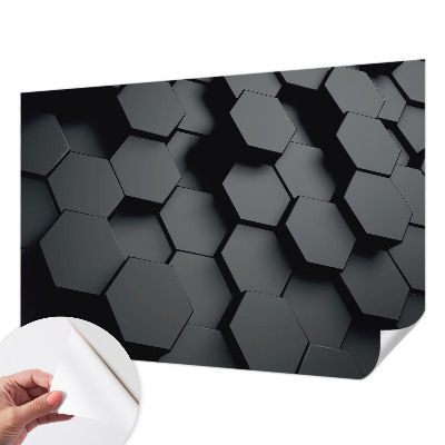 Autocolante de parede fotográfico hexágonos 3D