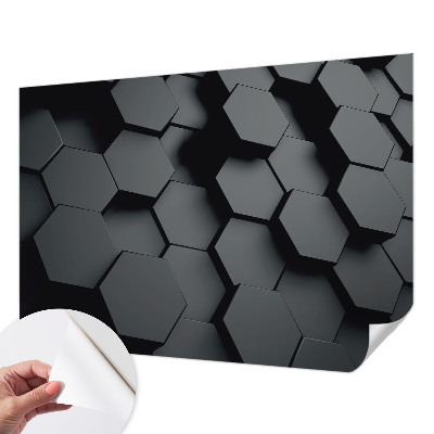 Autocolante de parede fotográfico hexágonos 3D