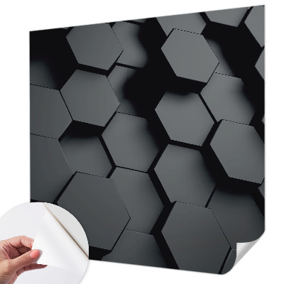 Autocolante de parede fotográfico hexágonos 3D