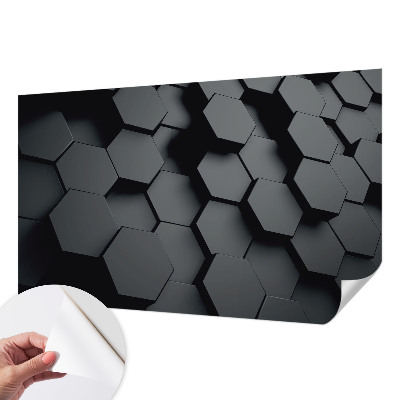 Autocolante de parede fotográfico hexágonos 3D