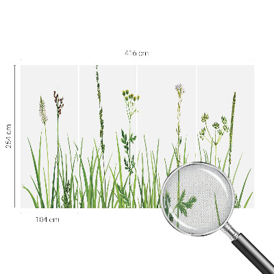 Autocolante de parede fotográfico com motivo de flora sutil