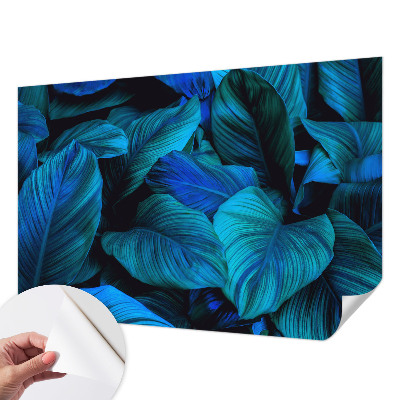 Papel de parede autocolante Folhas azuis