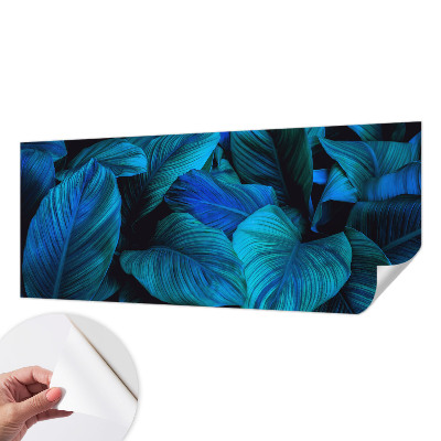 Papel de parede autocolante Folhas azuis