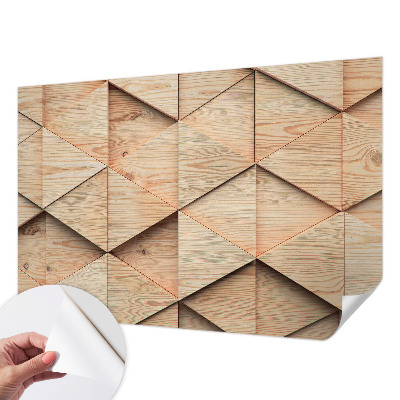 Papel de parede autocolante com padrão de mosaico de madeira