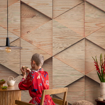 Papel de parede autocolante Mosaico de madeira