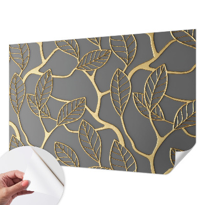 Papel de parede autocolante para quarto com folhas elegantes